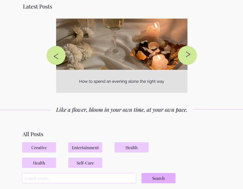 Screenshot of Bloom’s design wireframe created in Figma, showcasing the layout and visual structure.